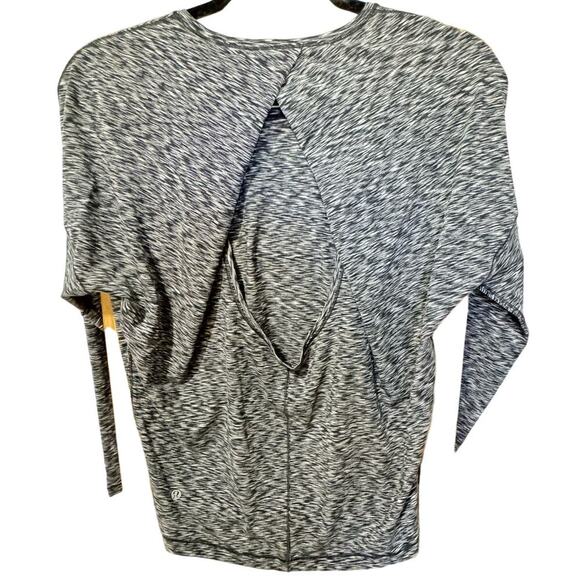 Lululemon Get Set Long Sleeve Open Back Lightweight Heathered White Grey Size 6 - Picture 6 of 9